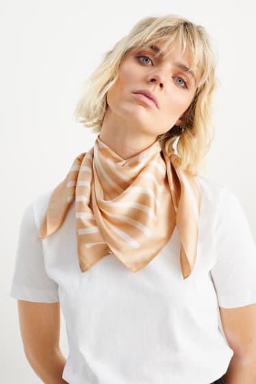 Women - Multipack of 2 - neckerchief - patterned - beige