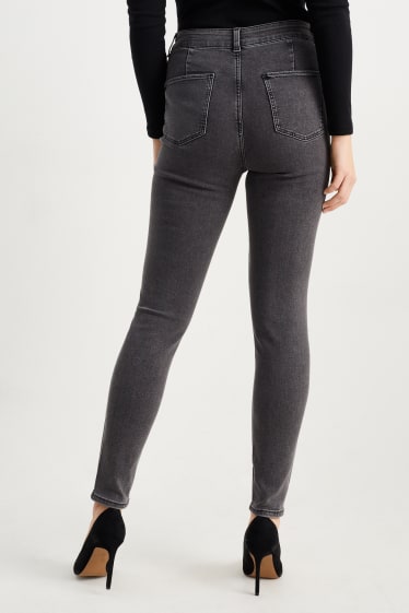Kobiety - Jegging Jeans - wysoki stan - super skinny fit - dżins-ciemnoszary