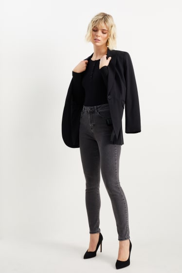 Femmes - Jegging jean - high waist - super skinny fit - jean gris foncé