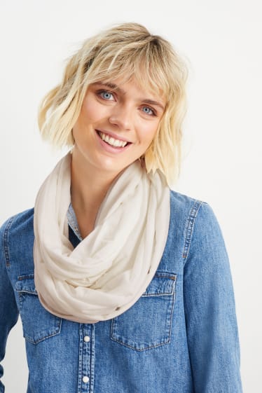 Damen - Loop Schal - cremeweiss