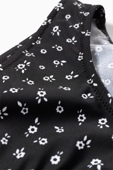 Kinderen: meisjes - Bikini - LYCRA® XTRA LIFE™ - 2-delig - gebloemd - zwart / wit