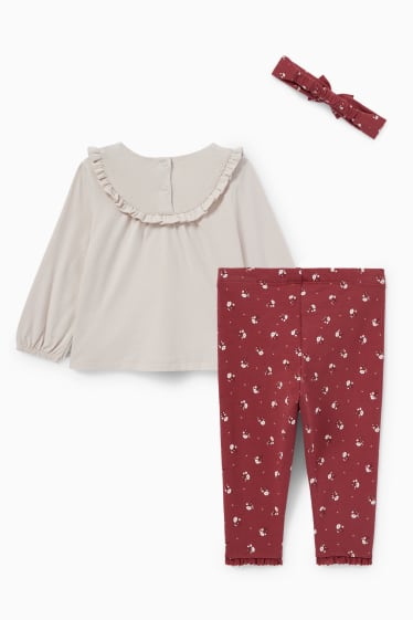 Bébés filles - Petites fleurs - ensemble bébé - 3 pièces - taupe