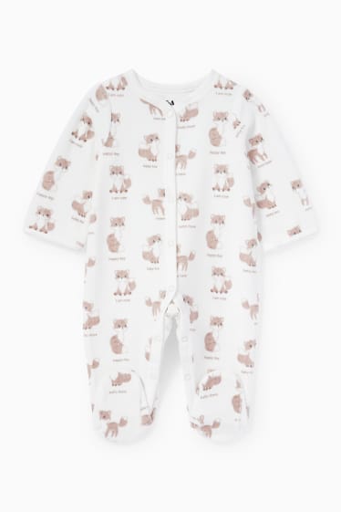 Niemowlęta - Lis - piżama niemowlęca - biały