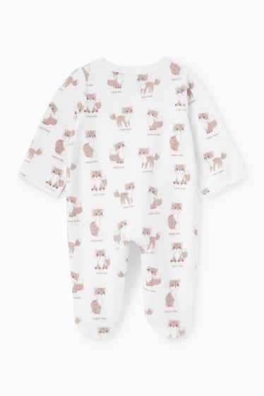 Babies - Fox - baby sleepsuit - white