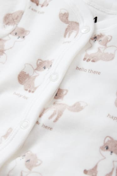 Babies - Fox - baby sleepsuit - white