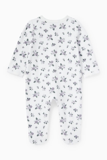 Bébés - Pyjama bébé - à fleurs - blanc