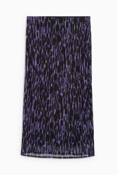 Femmes - Jupe en maille-filet - à motif - violet