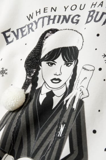 Kinder Mädchen - Wednesday - Weihnachts-Sweatshirt - cremeweiss