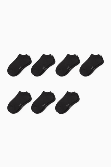 Niños - Pack de 7 - calcetines tobilleros - negro