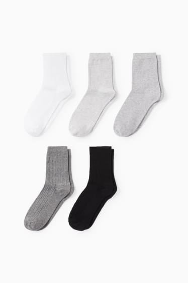 Femmes - Lot de 5 paires - chaussettes - gris