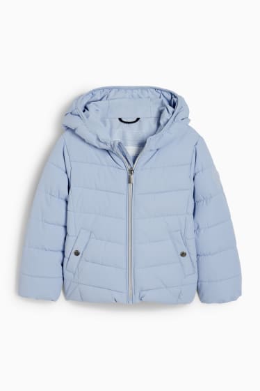 Kinderen - Gewatteerde jas met capuchon - waterafstotend - lichtblauw