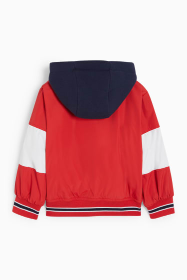 Dětské - College bunda s kapucí - červená