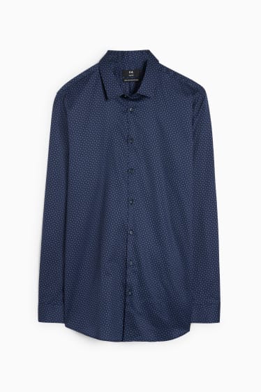 Heren - Business-overhemd - slim fit - kent - gemakkelijk te strijken  - donkerblauw