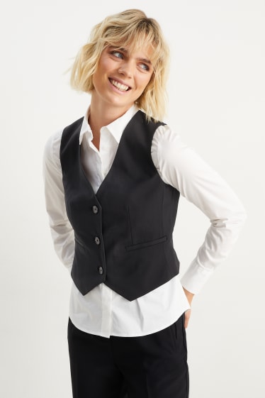 Women - Business waistcoat - slim fit - Mix & Match - black