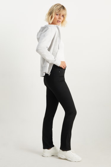 Donna - Straight jeans - vita media - LYCRA® - nero