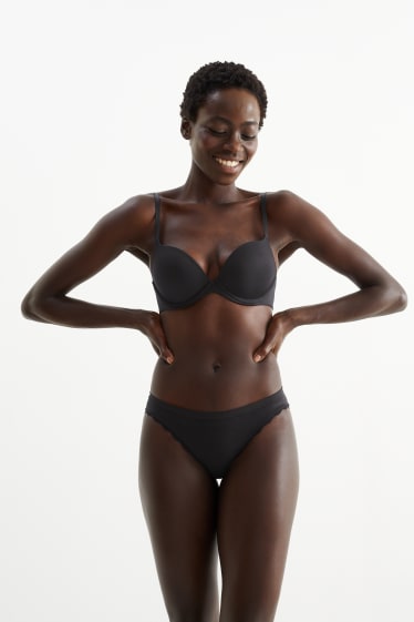 Femmes - Soutien-gorge avec armatures - PLUNGE - push-up - LYCRA® - noir