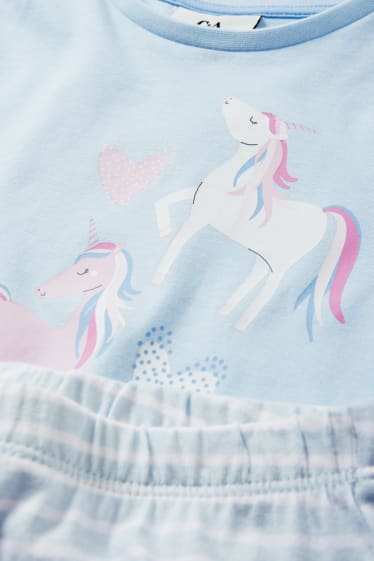 Bambini - Unicorni - pigiama - 2 pezzi - azzurro