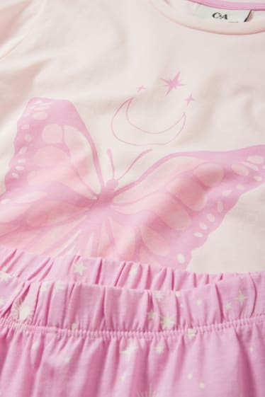 Niños - Mariposa - pijama - 2 piezas - fucsia