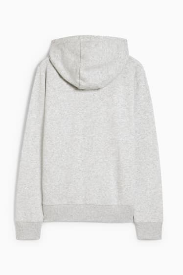 Femmes - Sweat zippé basique à capuche - gris clair chiné