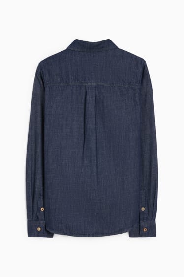 Women - Denim blouse - denim-dark blue