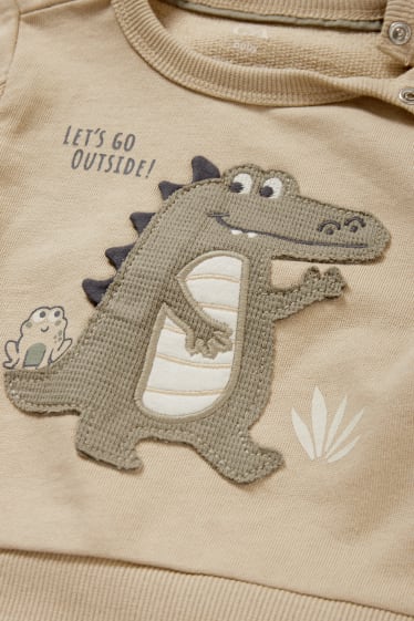 Babies - Dinosaur - baby sweatshirt - beige