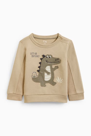 Babies - Dinosaur - baby sweatshirt - beige