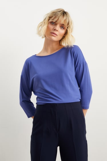 Dames - Basic longsleeve - paars