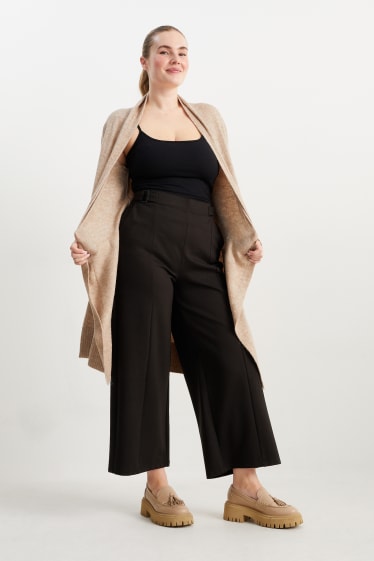 Femmes - Pantalon en jersey - wide leg - noir