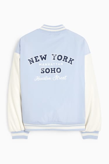 Bambini - New York - giacca stile college - azzurro