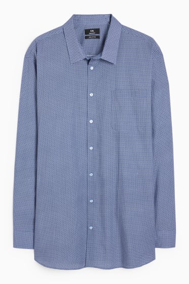 Hombre - Camisa de oficina - regular fit - Kent - estampado minimalista - azul