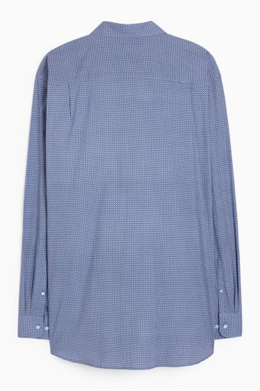 Men - Business shirt - regular fit - kent collar - minimal print - blue
