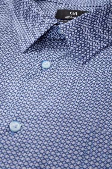 Men - Business shirt - regular fit - kent collar - minimal print - blue