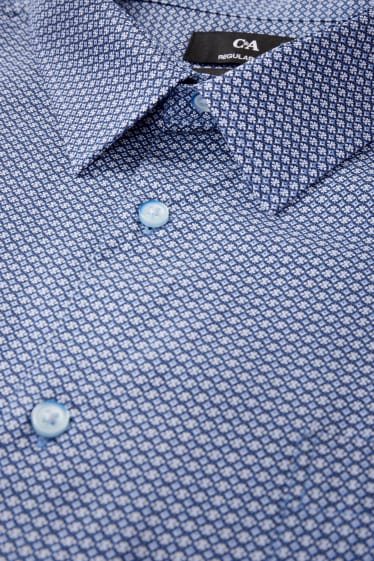 Uomo - Camicia business - regular fit - colletto all'italiana - stampa minimalista - blu