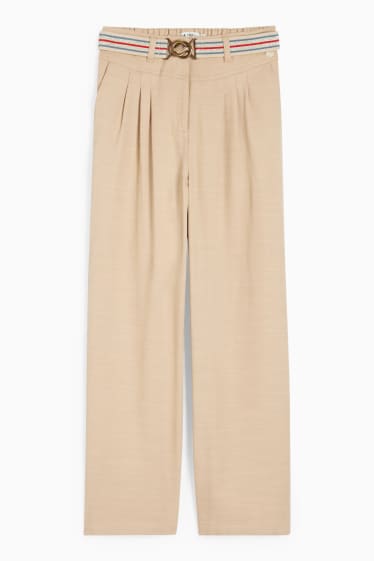 Children - Cloth trousers with belt - taupe