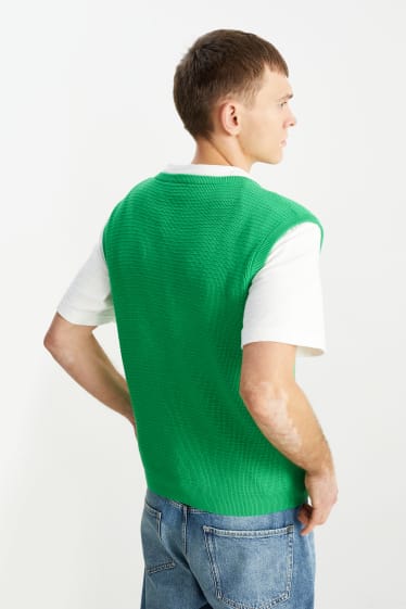 Hommes - Pull sans manches - vert clair