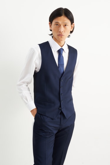 Uomo - Completo coordinabile con cravatta - regular fit - 4 pezzi - blu scuro