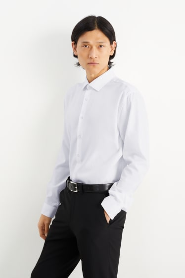 Men - Business shirt - slim fit - cutaway - easy-iron - white