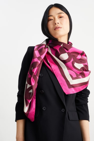 Women - Scarf - patterned - pink
