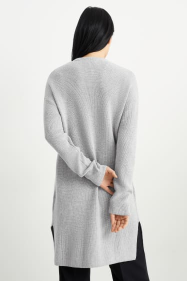 Women - Basic cardigan - light gray