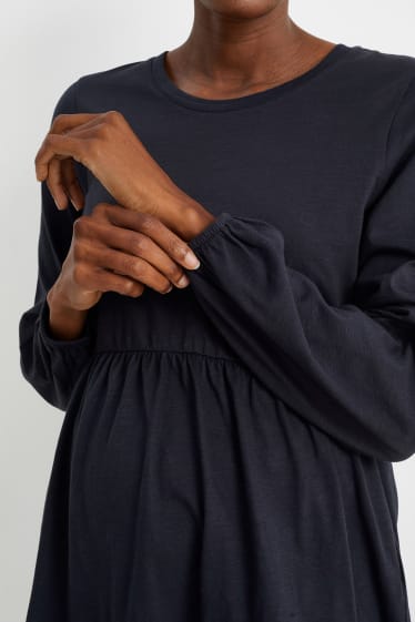 Kobiety - Ciążowa bluzka z długim rękawem - ciemnoniebieski