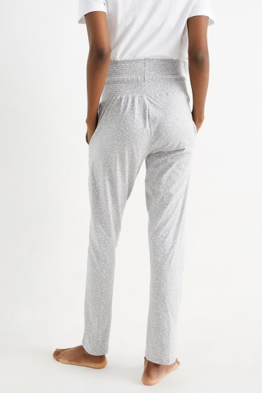 Women - Maternity pyjama bottoms - polka dot - light gray-melange