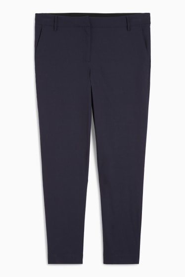 Femei - Pantaloni de stofă - talie medie - slim fit - albastru închis