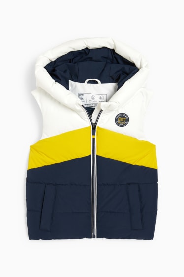 Bambini - Gilet trapuntato con cappuccio - idrorepellente - giallo