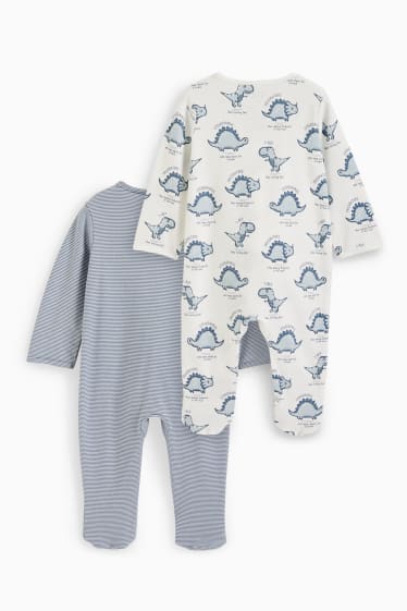 Bebés - Pack de 2 - dinosaurios - pijamas para bebé - azul