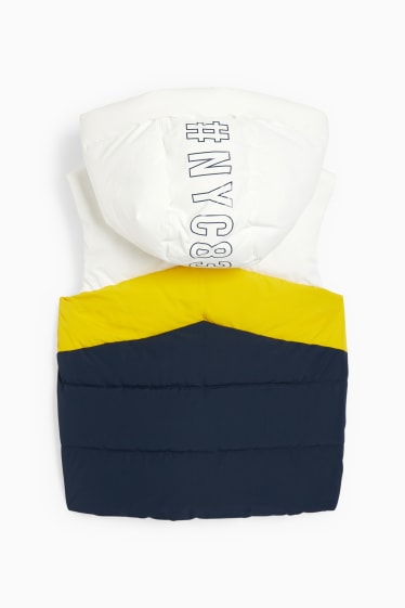 Bambini - Gilet trapuntato con cappuccio - idrorepellente - giallo