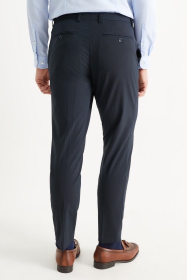 Hommes - Pantalon de costume - body fit - Flex - 4 Way Stretch - bleu foncé