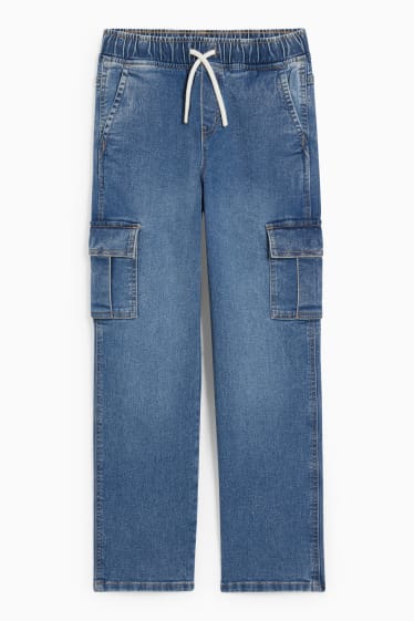 Children - Cargo jeans - blue denim