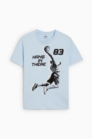 Children Boys - Basketball - short sleeve T-shirt - light blue