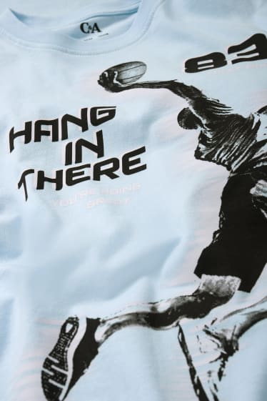 Children Boys - Basketball - short sleeve T-shirt - light blue