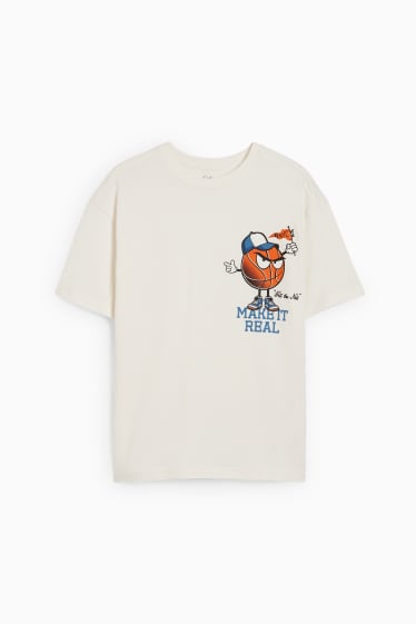 Dzieci - Koszykówka - koszulka z krótkim rękawem - kremowobiały